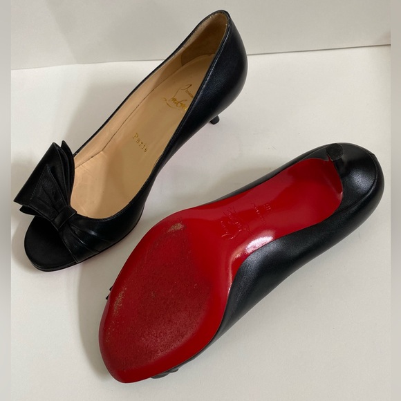 ✨ CHRISTIAN LOUBOUTIN peep toe kitten heels - Picture 9 of 16